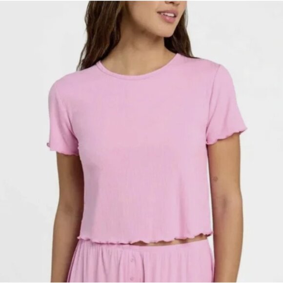 nuuds Other - Nuuds Bubblegum Pink Short Sleeve Soft Mini Rib Pajama Tee